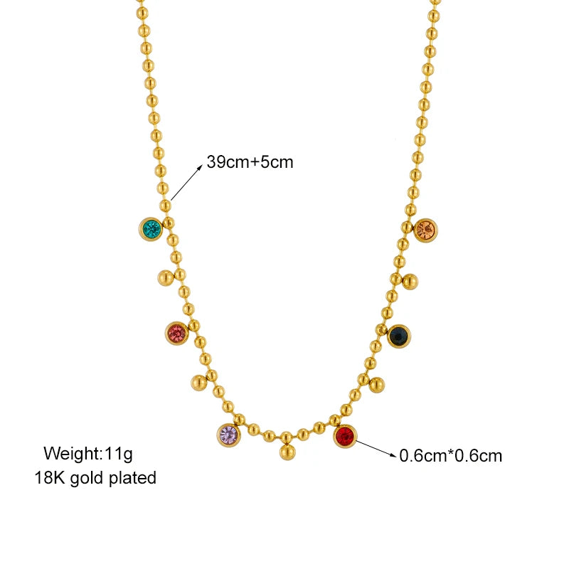 Necklace Multicolor Zircon