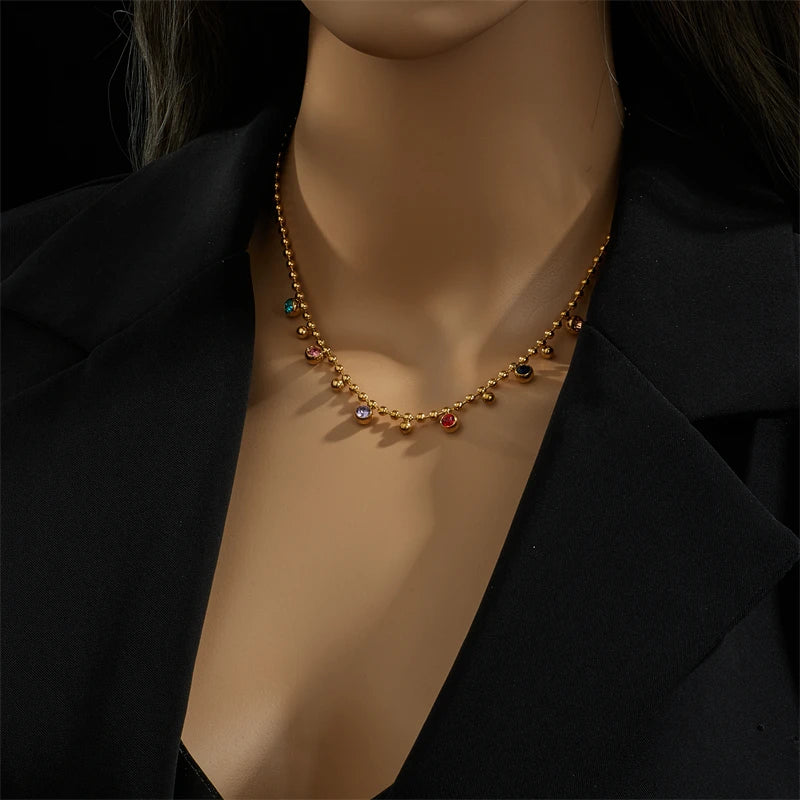 Necklace Multicolor Zircon