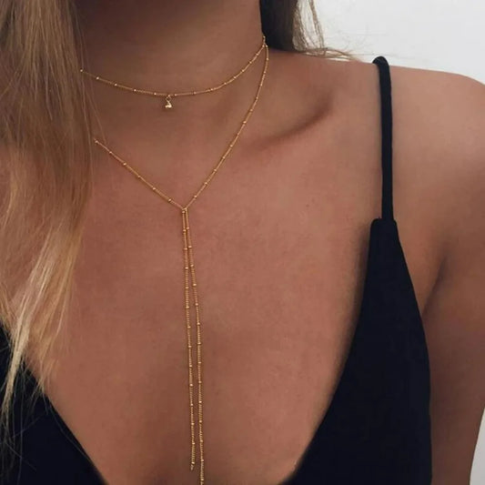 Necklace Layered Tassel Choker